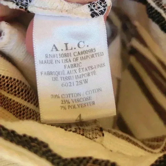 A.L.C White/Black Striped Halter Neck Front Pocket Mini Dress Size 4 - Picture 14 of 14